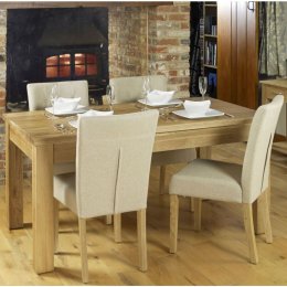 Mobel Solid Oak Extending Dining Table and 4 Biscuit Chairs